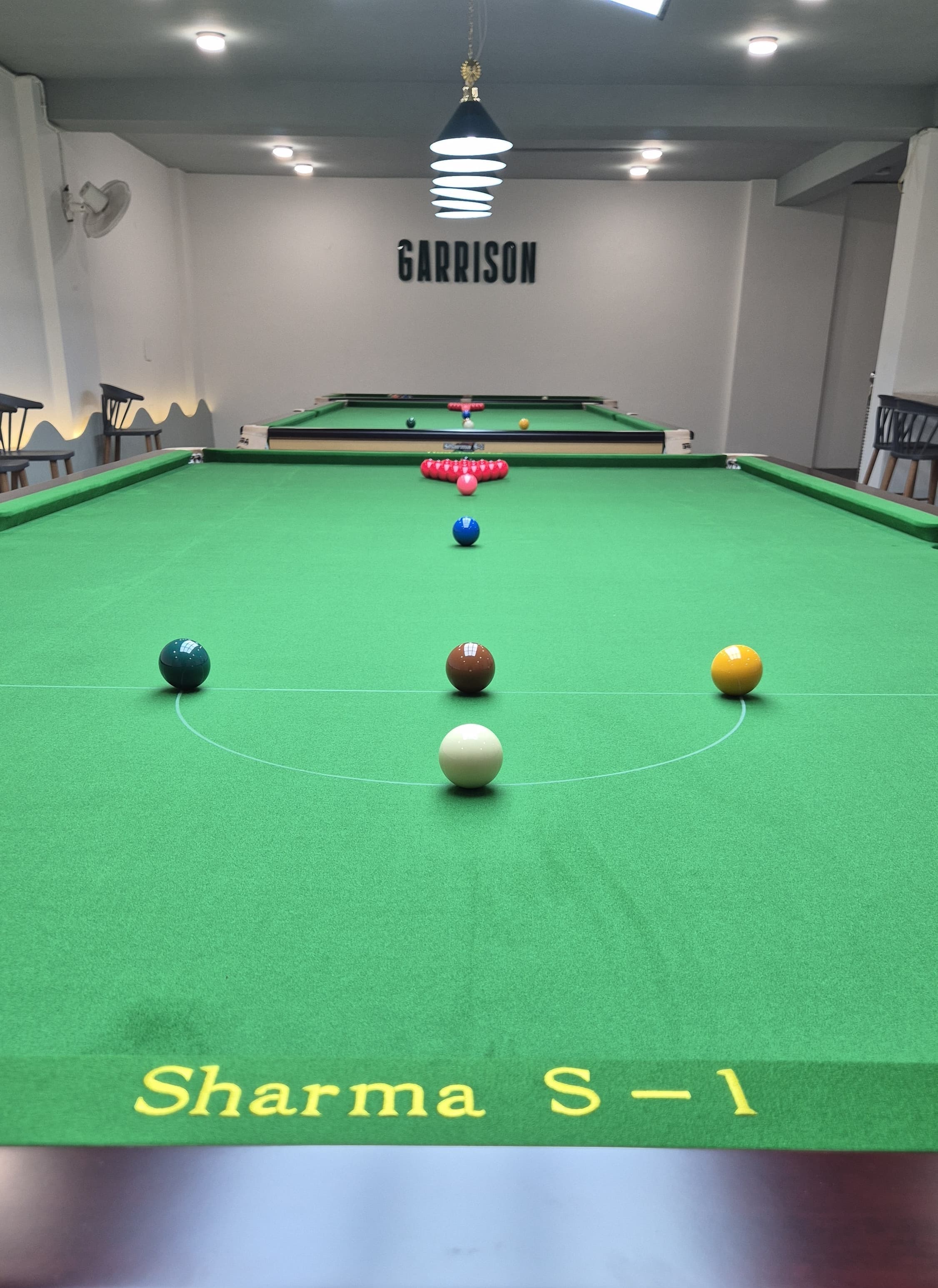 Inside Garrison snooker hall